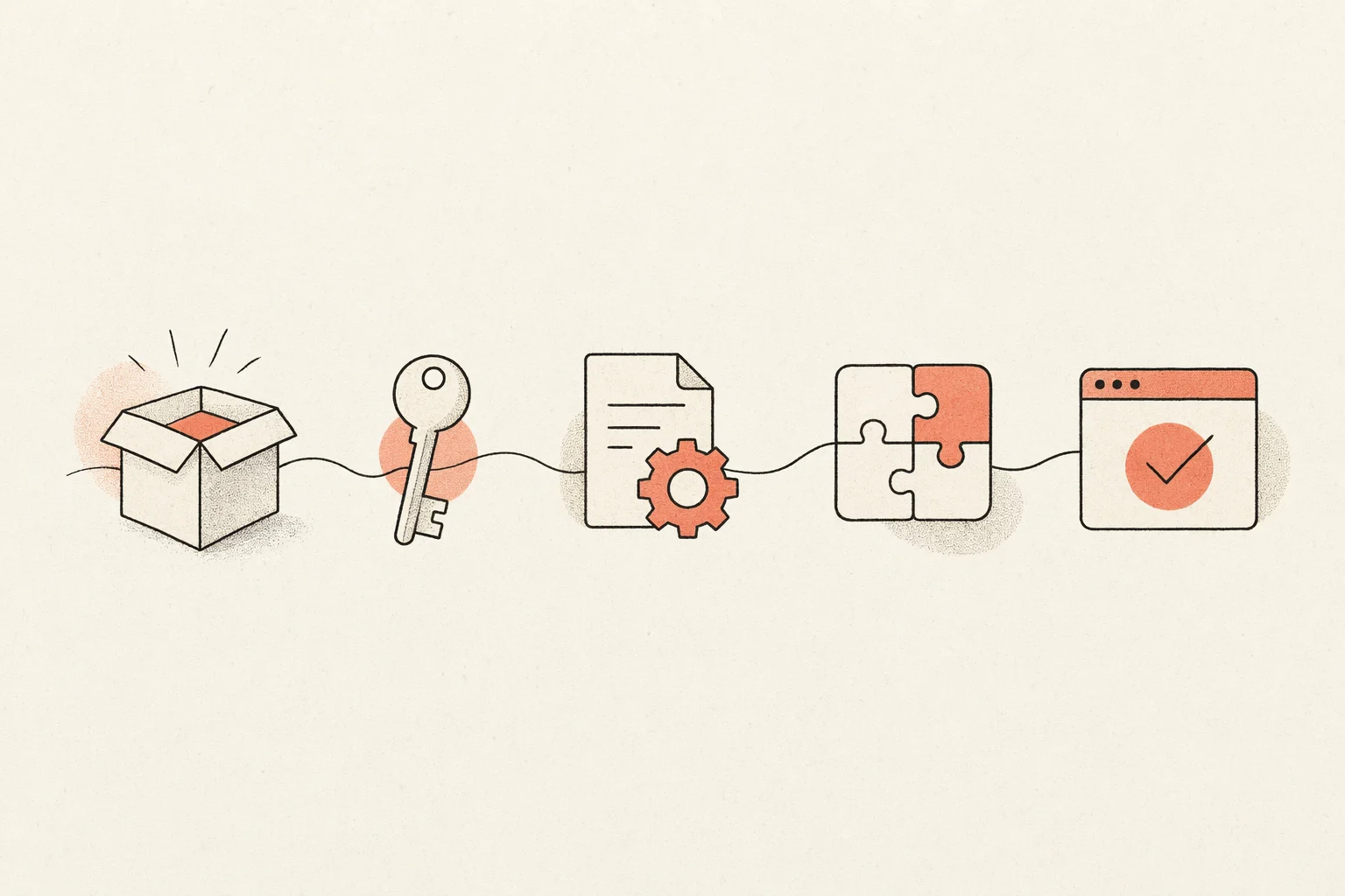 Five-step setup flow: install, authenticate with your provider key, configure AGENTS.md, add a skill, verify
