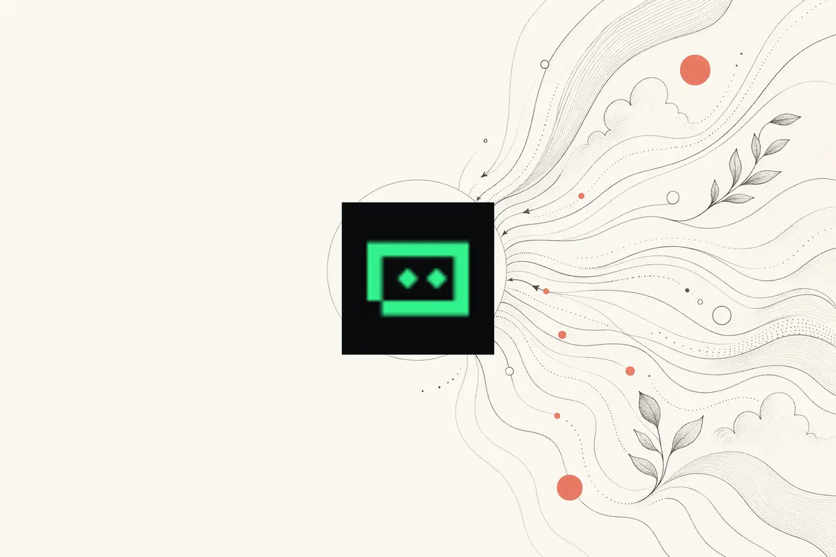 Open Design vs Trae — warm-paper editorial illustration of a prompt converging into a design hub you own