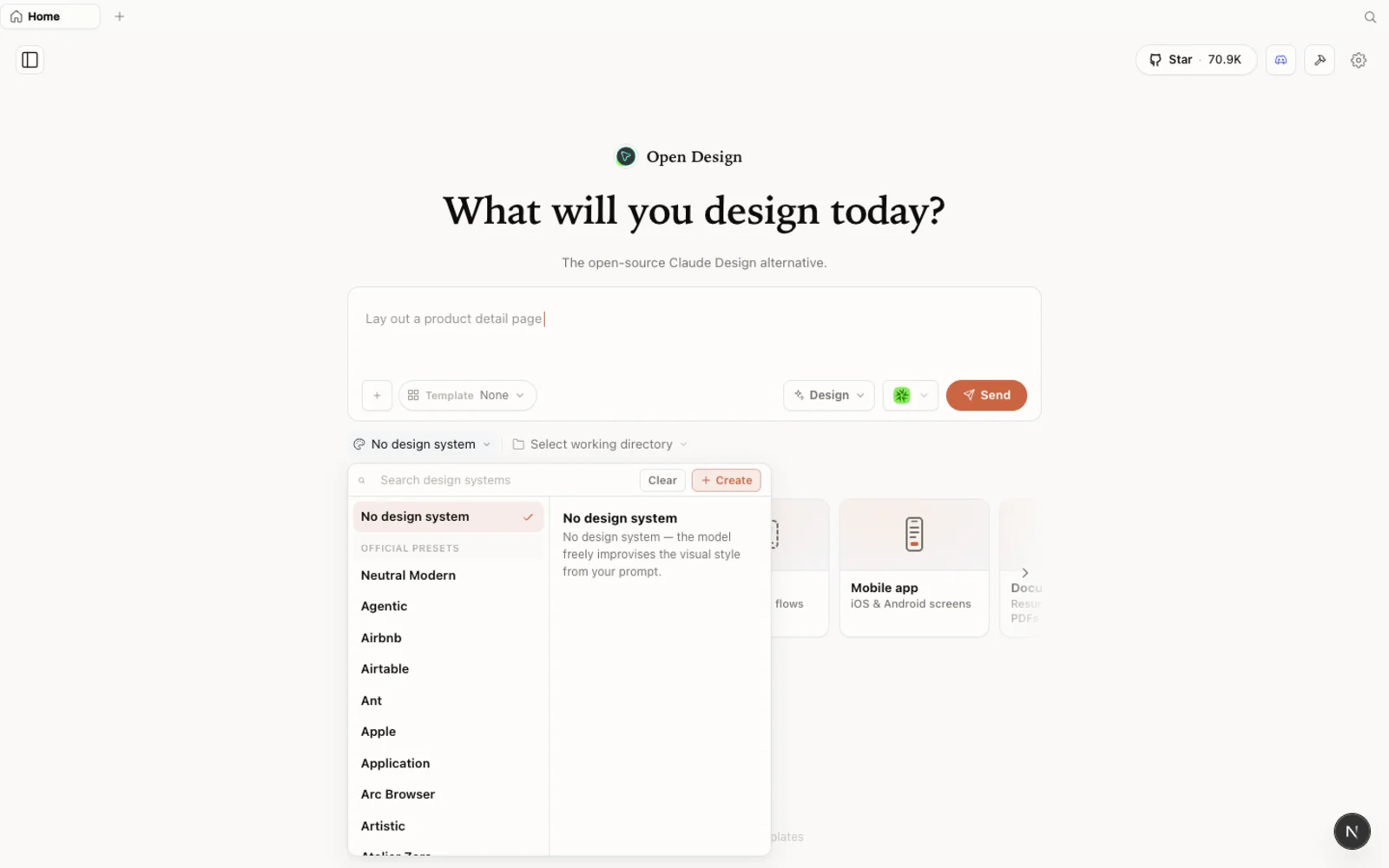 The Open Design design-systems library — real brand starting points you can preview and reuse.
